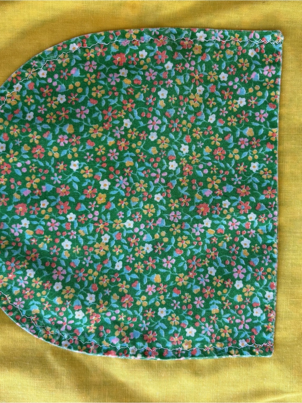 Vintage 1970s Reversible Floral Pig Apron Handmade Cottagecore - Picture 7 of 10